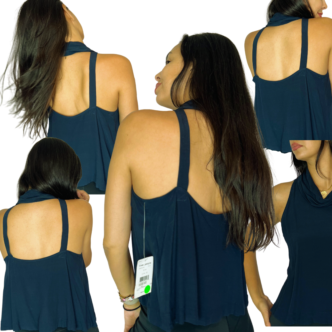 Free People Open Back Cowl Neck Tank Top Effortlessly Chic Flowy The Home Ec. Studio