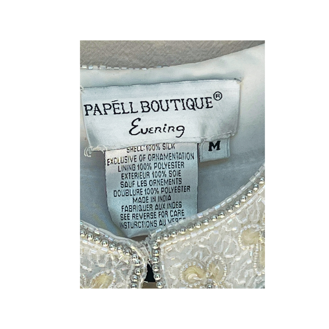 White Beaded Silk Jacket